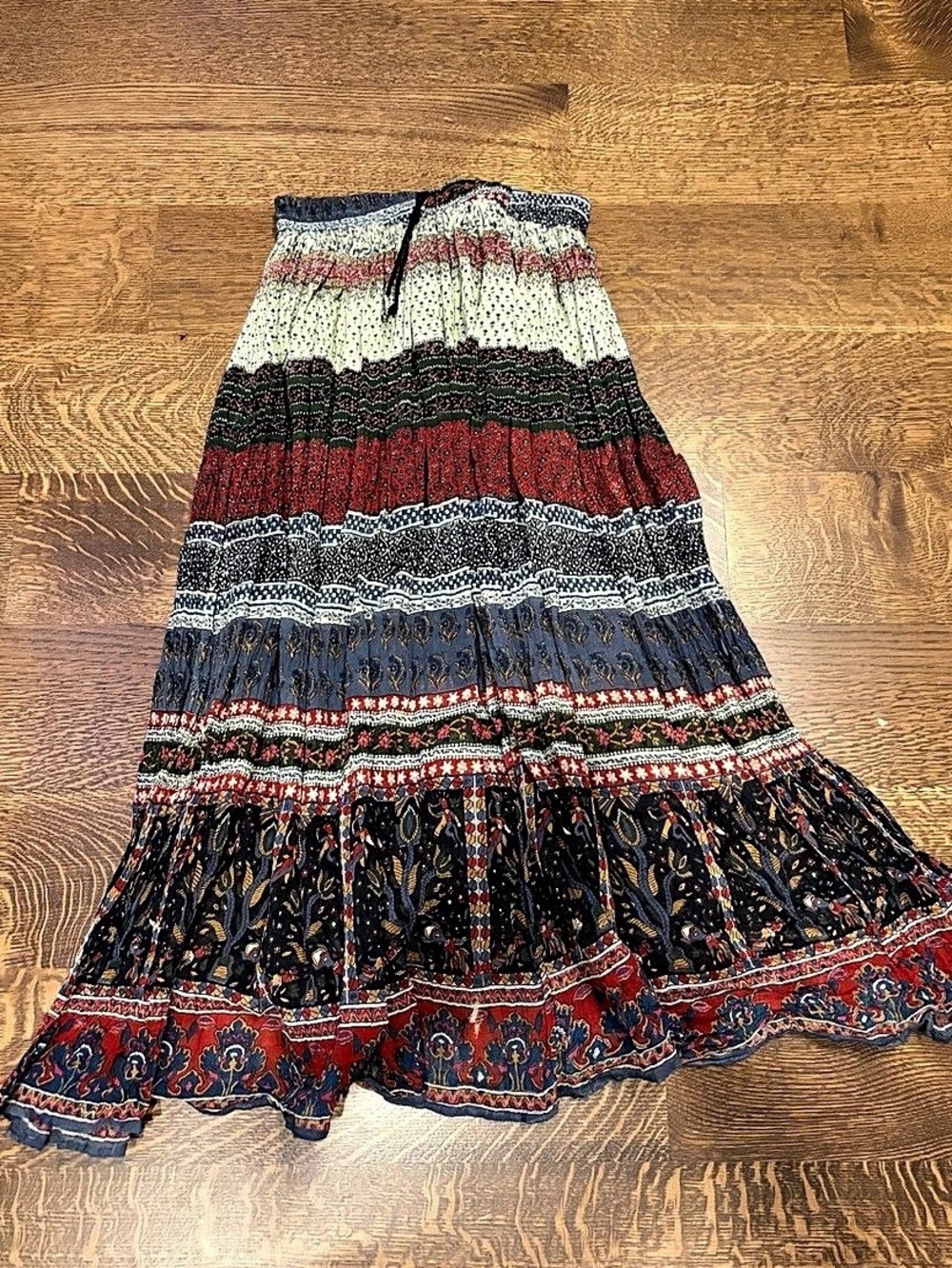 New York Studio Paisley Maxi Skirt Blue & Red Size Medium